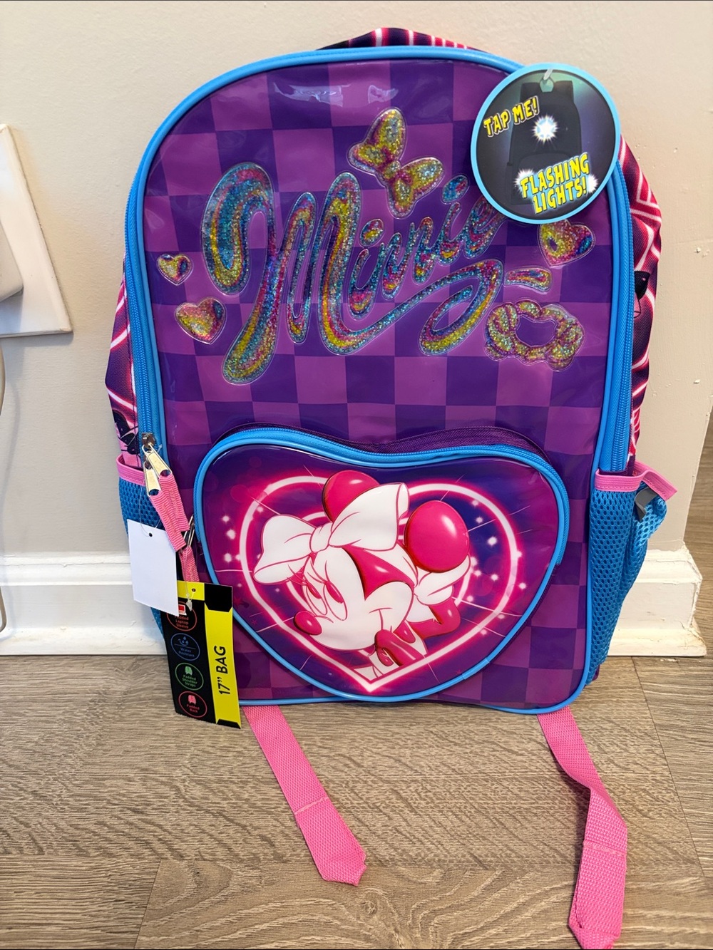 Minnie Kids Backpack – Purple with Pink & Blue Accents